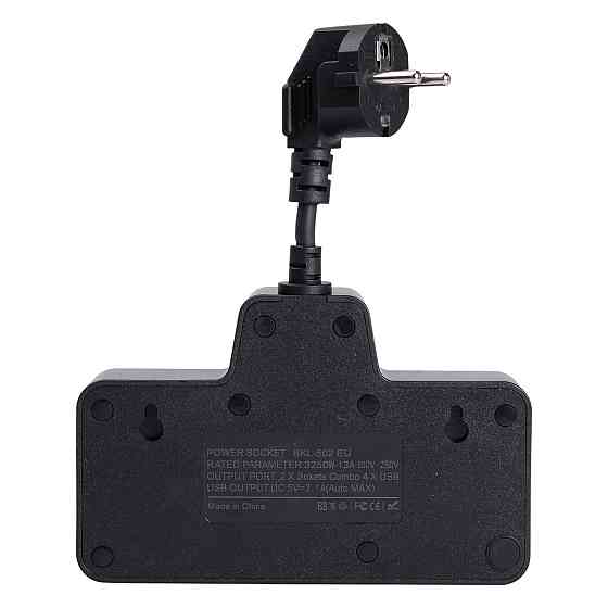 Yiwu Мережевий фільтр на 2 євро розетки з 2 USB та 2 Type-C чорний HP-5-18 Коломия