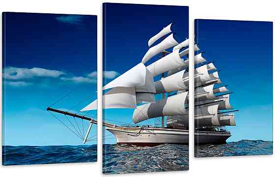 Модульна картина у вітальню/ спальню Корабель білі вітрила Art-523_3 Київ