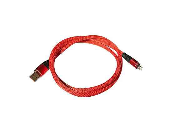 Кабель Lightning нейлоновый USB 6A 1м красный ТМ KMT Киев