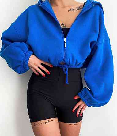 Женская утепленная оверсайз худи на молнии трехнитка на флисе Одесса