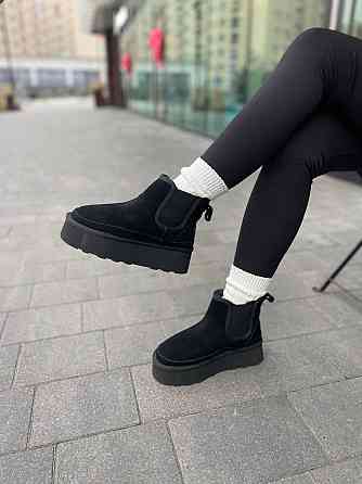 PLPS Угги жіночі PLPS чорні натуральна замша высота 13 см размеры 36-41 (5681) Коломыя