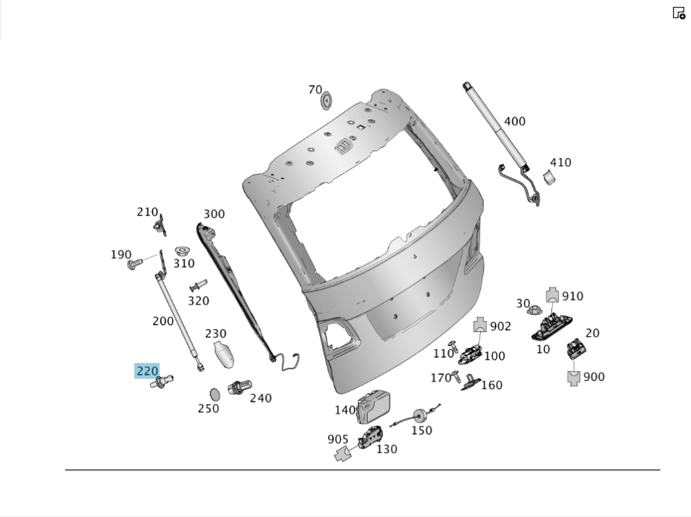 Mercedes-Benz  A0009938160 Кульовий упор амортизатора кришки багажника ML/GLE W166 GL/GLS X166 GLE Coupe C292 G-class W463 G-class W465 Одеса - фото 2