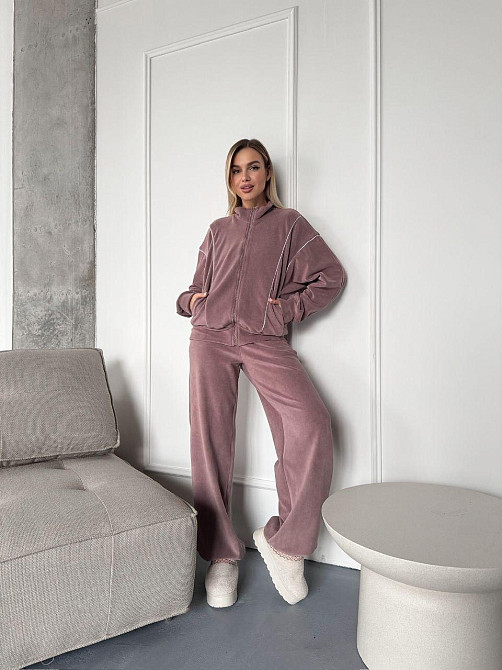 Стильний жіночий теплий флісовий костюм-двійка Моко, 50/52 Одеса - фото 2