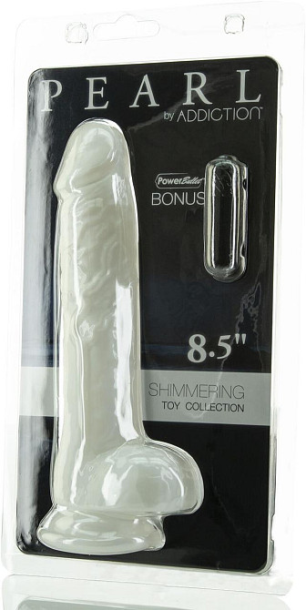 Фалоімітатор ADDICTION Pearl 8.5" Dildo with Balls, віброкуля в подарунок Sex Aura Київ - фото 5