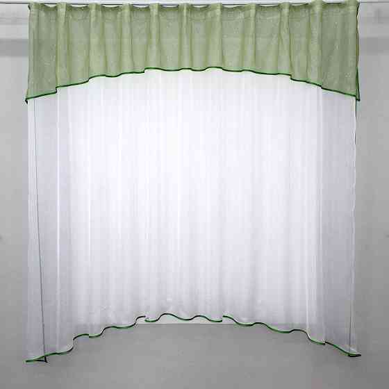 Кухонная гардина VR-Textil № 036к арка белый с салатовым 270х170 см (52-0123) Киев