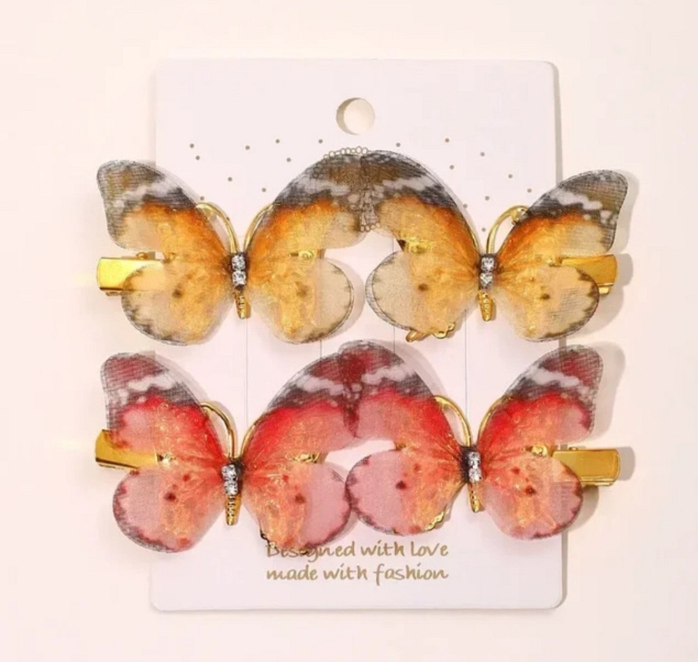 Комплект заколок "Метелики" 4 шт. Сміла - фото 1