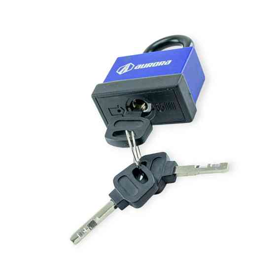 Замок навісний "дужка" 52 мм, фінський ключ 3 шт, гумовий, пластик Мукачево