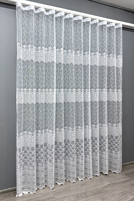 Тюль жакард, колір білий 1610т Київ - фото 8