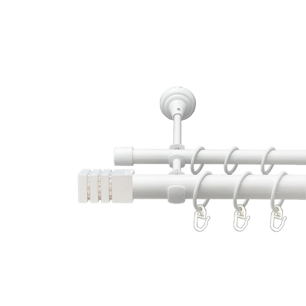 Карниз Orvit Ацтека металевий дворядний відкритий гладка труба кільце металеве Арктіс 25\16 мм 200 см Львов - изображение 1