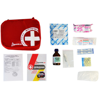 Автомобильная аптечка Poputchik согласно ТУ мягкий футляр (02-001-М) Винница - изображение 3