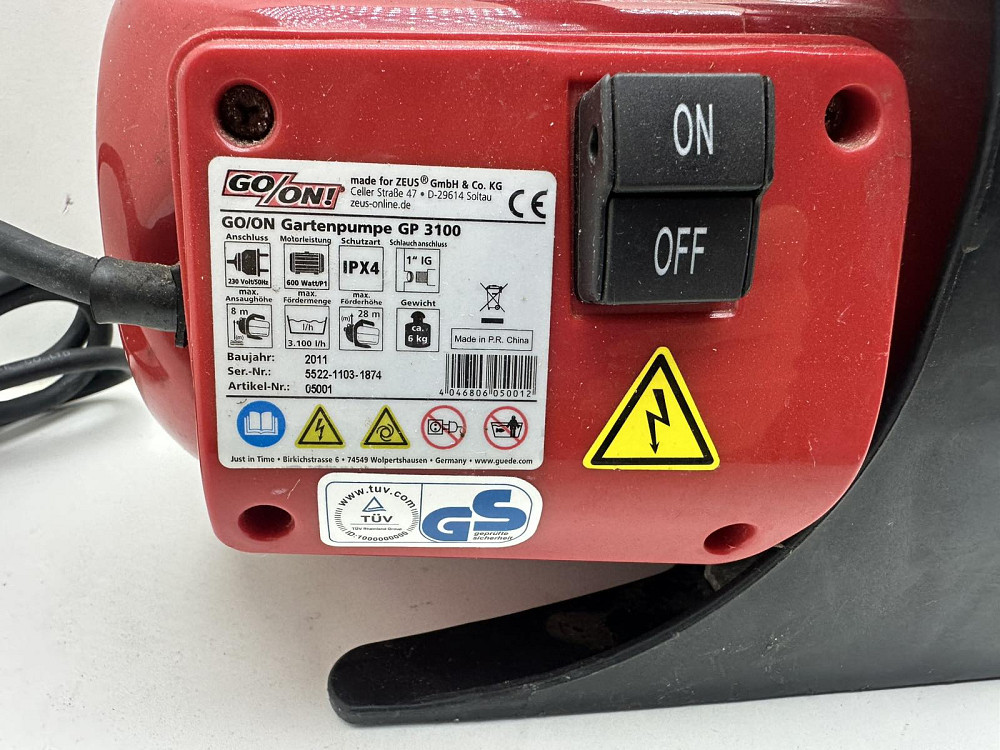 Садовий поверхневий насос GO/ON! Gartenpumpe GP 3100 ( товар вживаний) Луцк - изображение 3