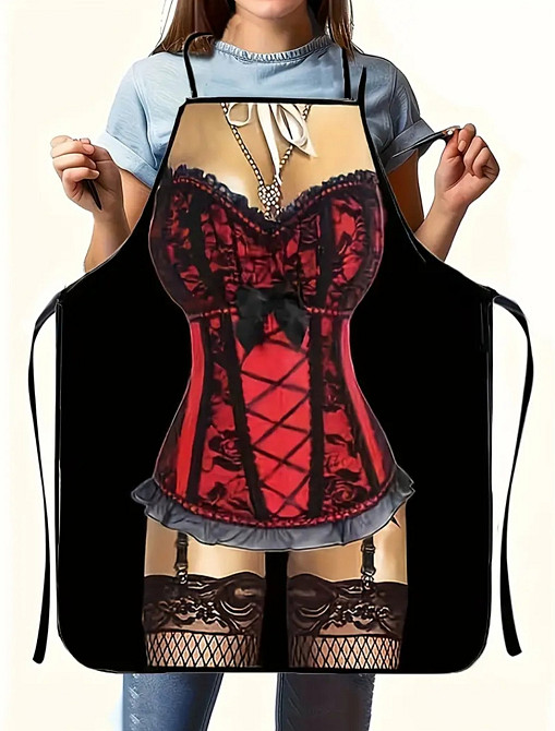 Фартух з приколом Дівчина 80 на 60 см різнобарвний Київ - фото 1