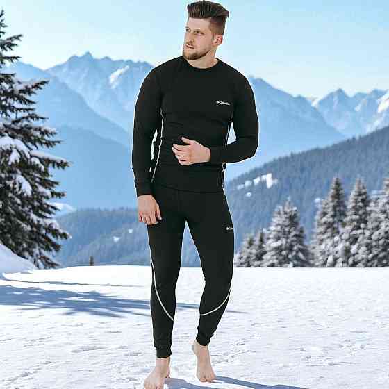 Зимова чоловіча термобілизна Columbia ,комплект чоловічої термобілизни солумбія чорного кольору флісова тепла Львів