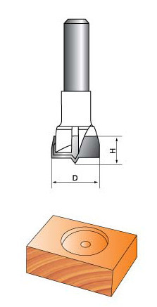 Фреза для дерева ГЛОБУС для меблевої петлі 1011 D16 h18 d8 (свердло Форстнера) Коломия - фото 1