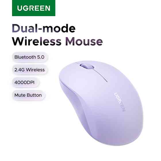 Компьютерная мышь беспроводная UGREEN M331 Multi-mode Wireless Mouse Purple Одесса