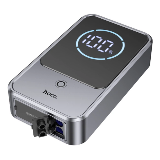 Пускозарядное устройство Hoco QS7 10000mAh повербанк и фонарик Серый Киев