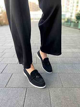 Mermaid Лофери жіночі Mermaid чорні натуральна замша плоска підошва розмір (Б-1) Коломия