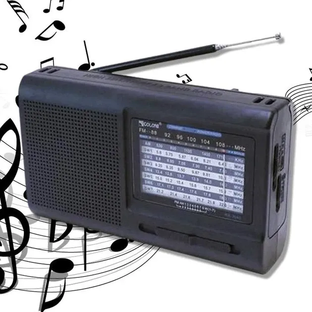 Портативний радіоприймач Golon RX-3040 з пам'яттю на 50 станцій, FM/AM/SW, акумулятором, ремінцем та USB Одеса - фото 7