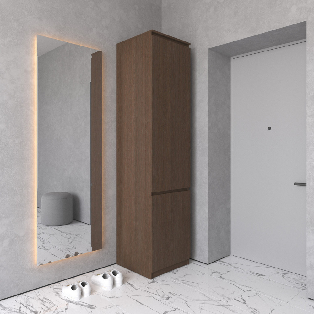 Шкаф пенал VAYS R-21, с полками и штангой, без ручек, ЛДСП, 50×50×211 см - для одежды и обуви, в прихожую Львов - изображение 7