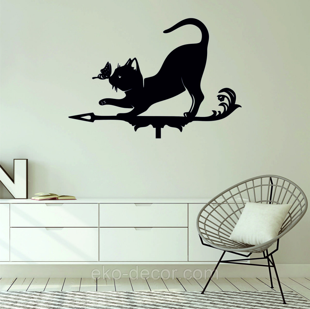 Декоративное настенное Панно «Кот» Декор на стену 70*48 см, Черный Киев - изображение 2