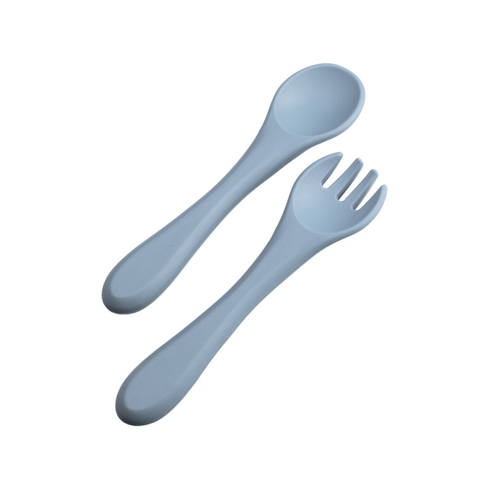 Синій дитячий набір силіконової посуди на 7 предметів Київ - фото 2