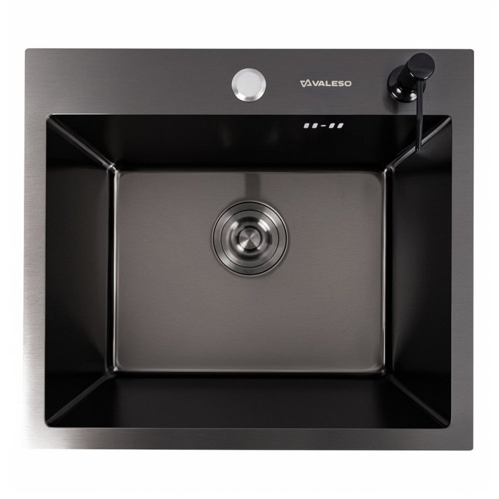 VALESO Кухонна мийка 50*45 PVD чорна VALESO Handmade (сифон круглий, 3,0/0,8) Коломыя - изображение 1