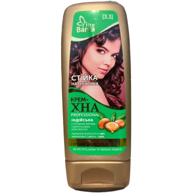 Хна Fito Barva Professional Індійська крем-хна в готовому вигляді 3.3 - Гіркий шоколад 140 мл (4820098542307) Вінниця - фото 1