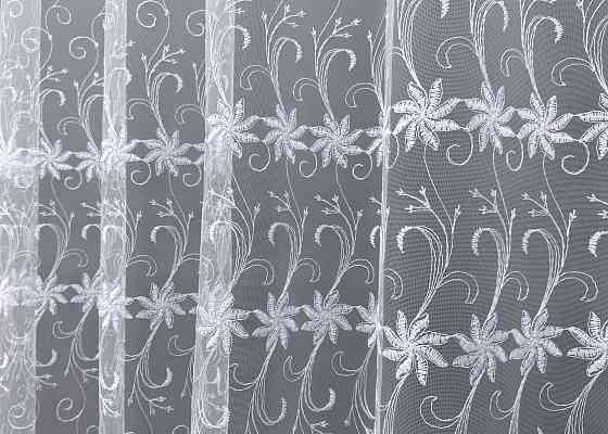 Тюль фатин з вишивкою колір холодний білий 1729т Київ