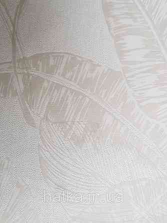 Обои виниловые на флизелине Marburg 82116 Felicita листья папоротника бежевые молочные на молочном фоне Киев