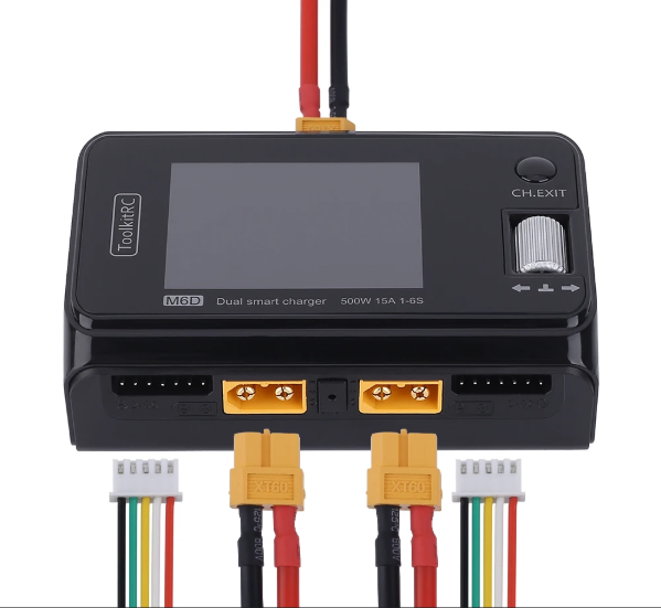 Зарядное устройство ToolkitRC M6D 2 канала 500 Вт 15 А для LiPo, LiHV, Li-ion, NiMh, Pb аккумуляторов 1-6S Киев - изображение 3