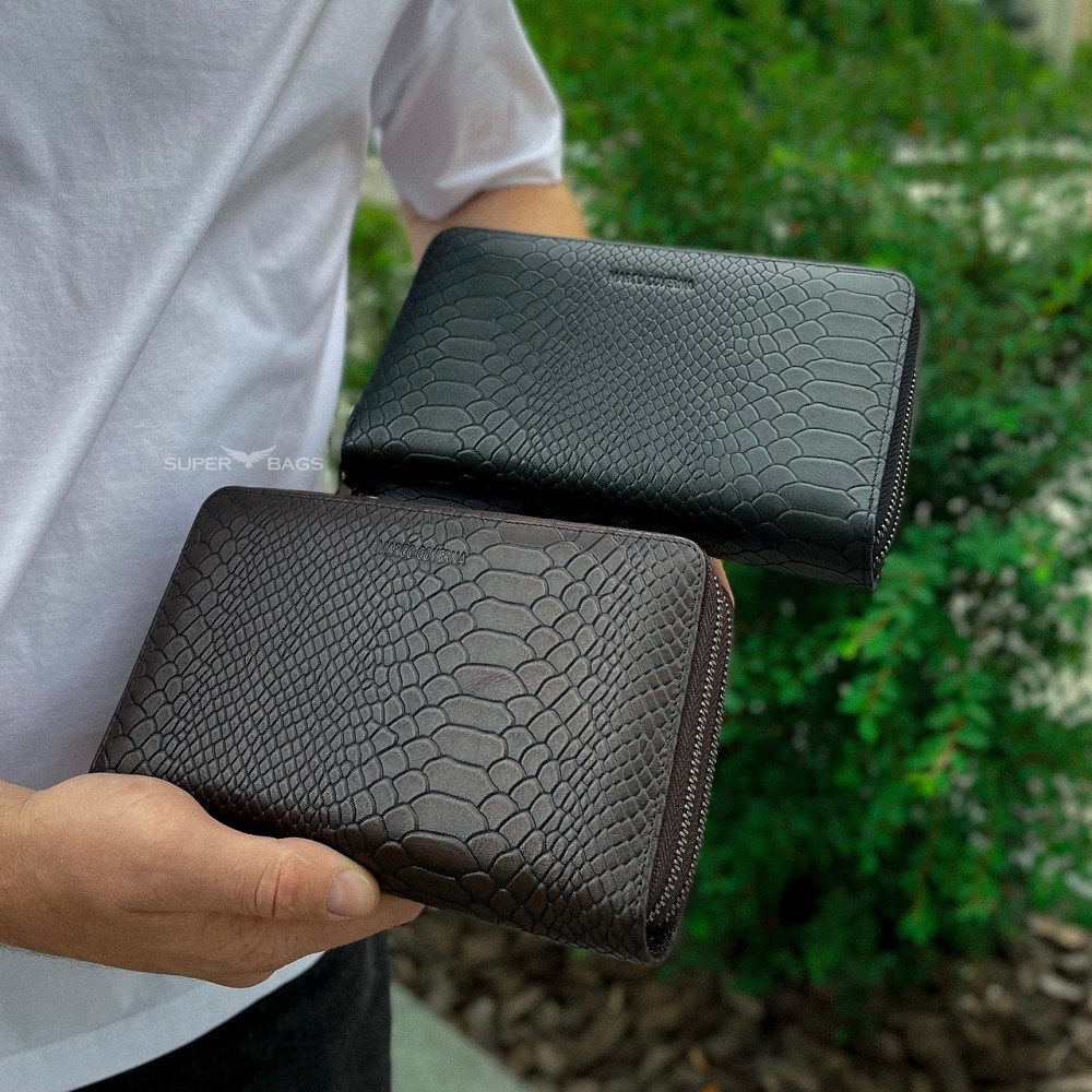 Клатч на дві блискавки з фактурною натуральною шкірою MC-086-5902С Кам'янське - фото 1