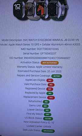 Apple Watch 10 46mm Jet Black LTE New. Киев