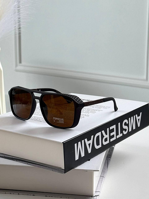 Чоловічі сонцезахисні окуляри Porsche Design з пластиковою оправою на середнє обличчя Київ - фото 6