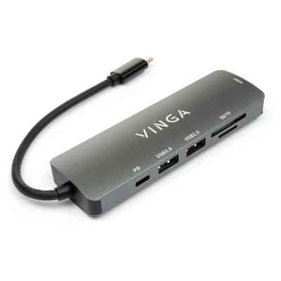 Концентратор Vinga USB Type-C 3.1 to HDMI+USB3.0+USB 2.0+SD/microSD+PD 6in1 (VHC6) Вінниця