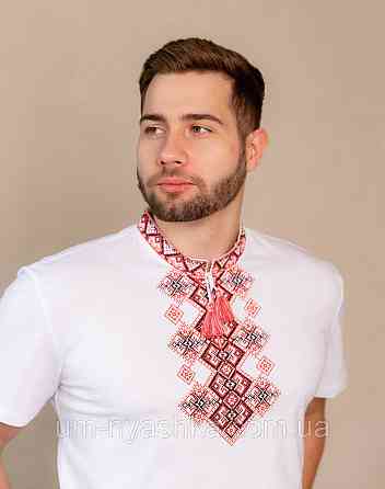 Чоловіча вишиванка з коротким рукавом футболка з вишивкою Бажан XXL Кривий Ріг