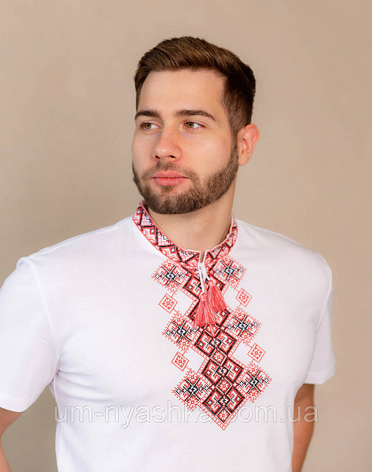 Мужская вышиванка с коротким рукавом футболка вышиванка Бажан XXL Кривой Рог - изображение 2