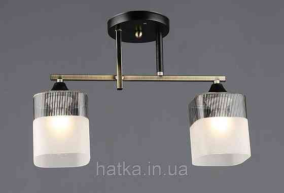 Люстра потолочная на 2 плафона VALESO E27 Бронза Черный Стекло Сталь A4425/2 Киев