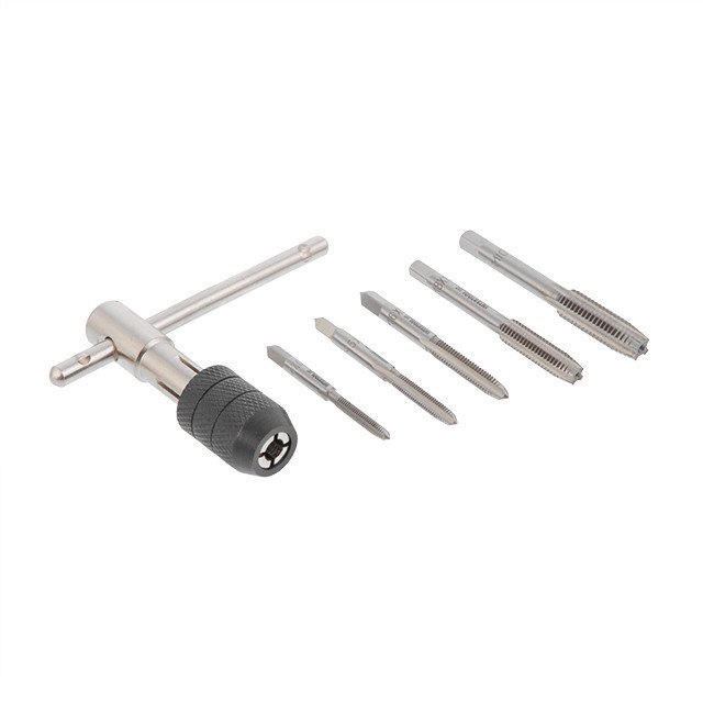 Набор метчиков с Т-образным держателем, 6 ед., M4, M5, M6, M8, M10 INTERTOOL SD-8018 Киев - изображение 1
