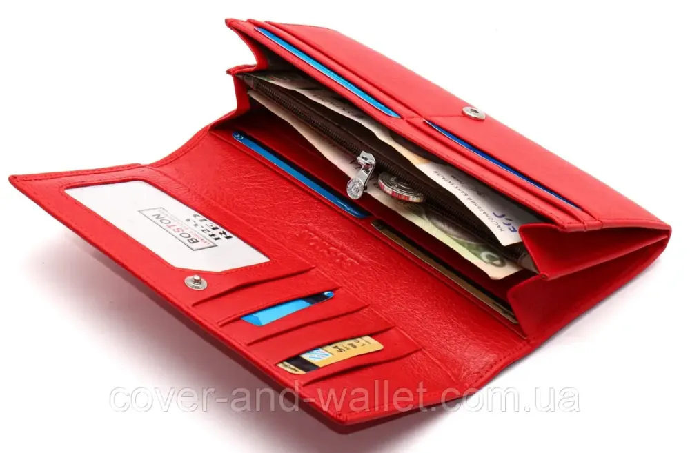 Класичний жіночий гаманець рожевого кольору на багато карток Boston Київ - фото 5