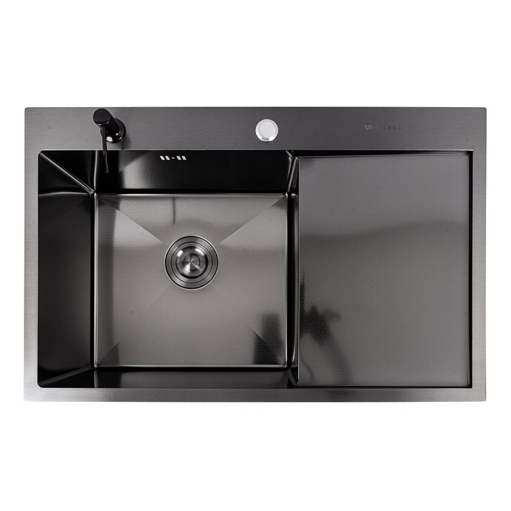 Мийка кухонна нержавіюча сталь PVD чорна для кухні VALESO CM 78*50 L DÉCOR Handmade 3.0/0.8 Коломия - фото 7