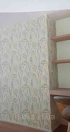 Шпалери вінілові на флізеліні Grandeco Universe 5 гілки листя квіти перламутр бірюза срібло на молочному Київ