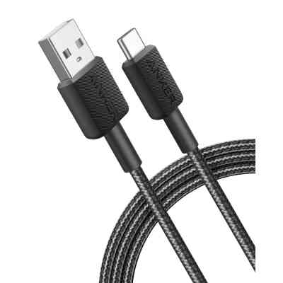 Дата кабель USB 2.0 AM to USB-C 1.8m nylon 322 black Anker (A81H6G11) Винница