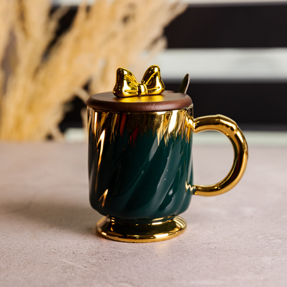 Чашка "Золотий Вихор" з кришкою та ложкою 450 мл Київ - фото 3