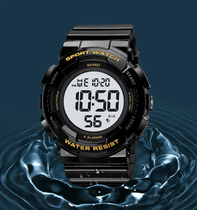 Чоловічий наручний спортивний годинник Skmei 2081 Чорний з золотом /Білий Вінниця - фото 8