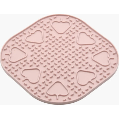 Універсальний посуд для тварин Fiboo Snoopy килимок для злизування ласощів та їжі, 25х25 см рожевий (FIB0251) Вінниця - фото 1