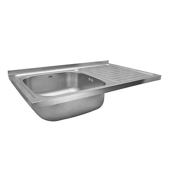 Кухонная мойка с нержавеющей стали накладная Kroner KRP Satin - 5080L (0.8 мм) Киев