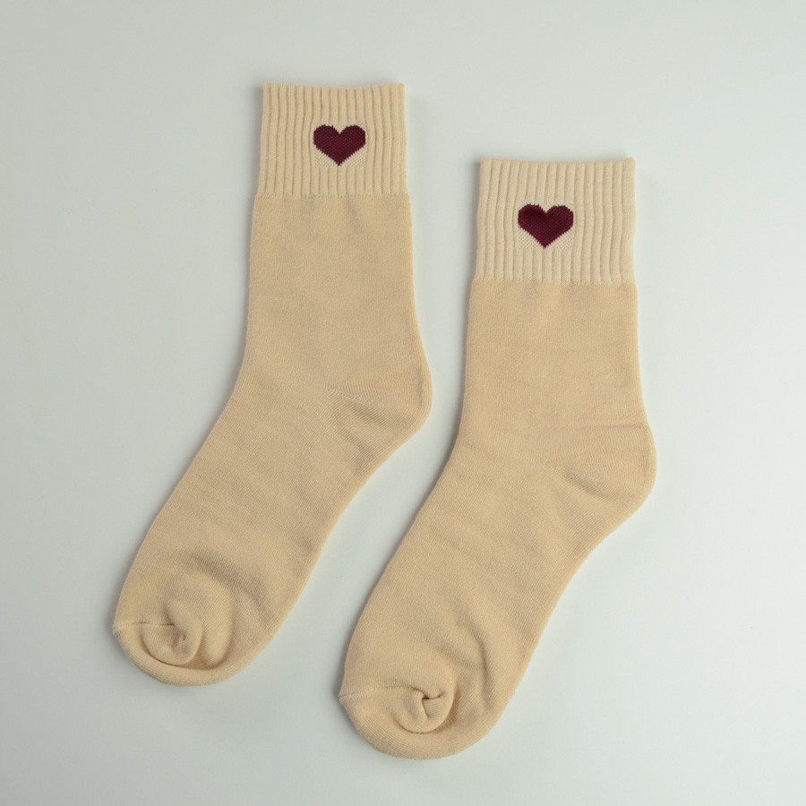 Теплі шкарпетки жіночі класичні із сердечком однотонні GM Textile Високі 36-41 Бежевий Суми - фото 2