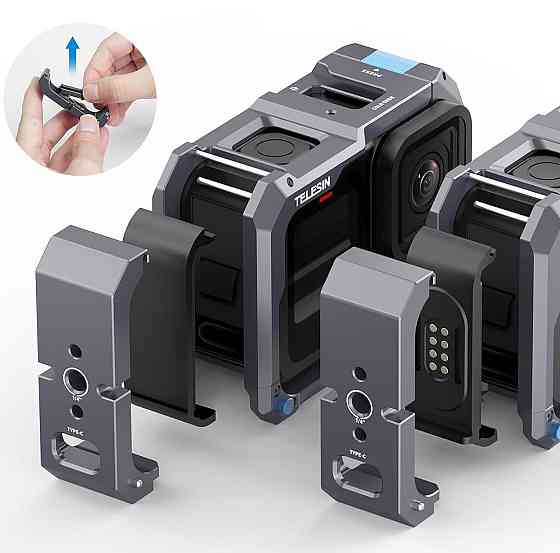 Рамка GoPro 13-9 алюмінієва з підтримкою магнітної зарядки Telesin S6-FMS-15-TGP SBR Київ