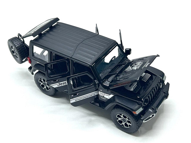 Машина Автосвіт Jeep vlanger інерційна відчиняються двері капот багажник 21см Чорна (AP-1979) Чернігів - фото 10