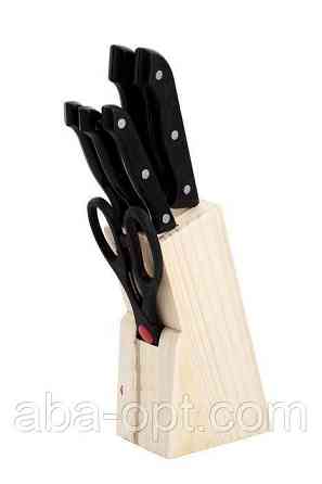 Ножі на дерев'яній підставці (набір 7 шт) Одеса